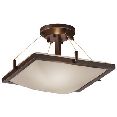 Fusion Square Semi-Flush Bowl with Ring by Justice Design Group - Starlight Lighting USA and Canada